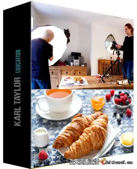 卡尔·泰勒Karl Taylor 美食摄影布光系列-牛角面包布光教程中英字幕