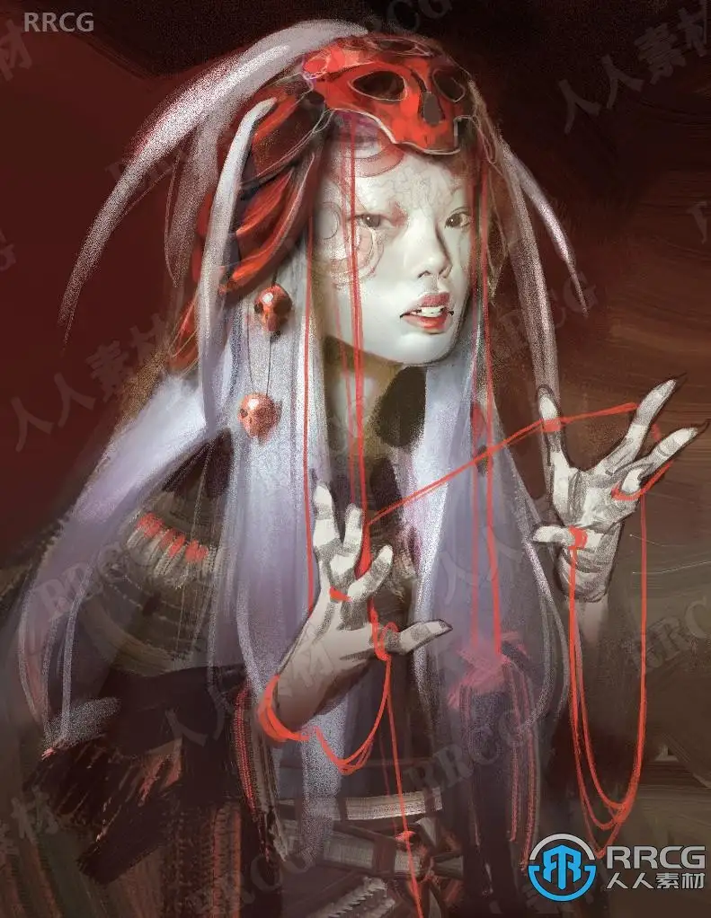 占扑师算命通灵师数字绘画实例训练视频教程