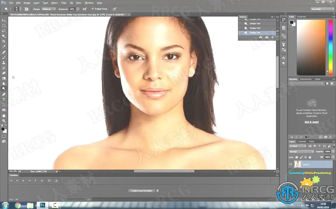 PS修改女性身体体型后期海报处理工作流程视频教程