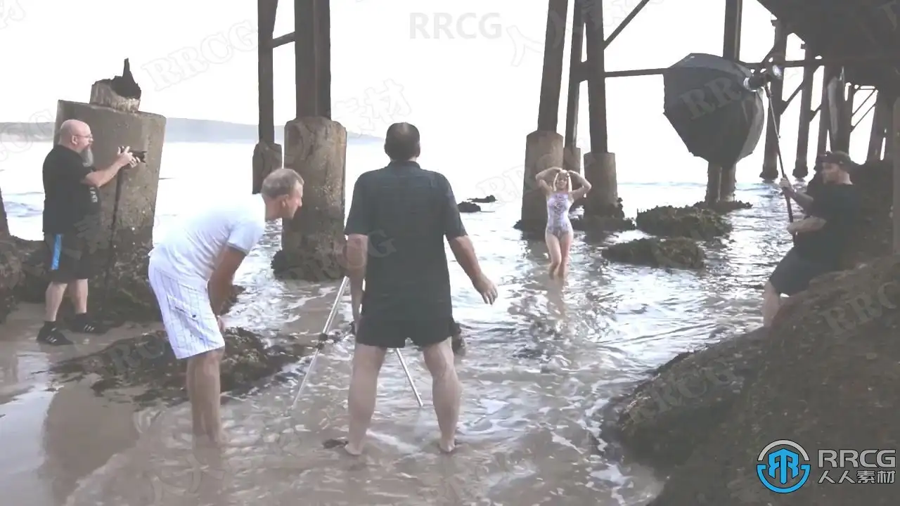 美丽泳装模特人物室外摄影技巧视频教程