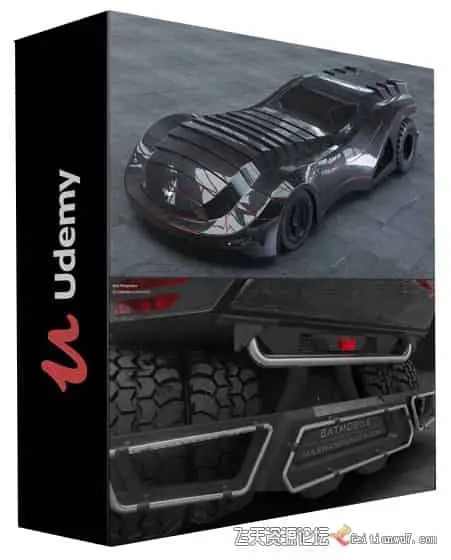 【中英字幕】Blender 创建并绑定蝙蝠侠战车实例制作完整工作流程视频教程