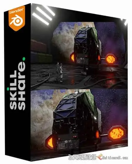 Blender 2.9-太空飞船登陆动画制作完整工作流程视频教程