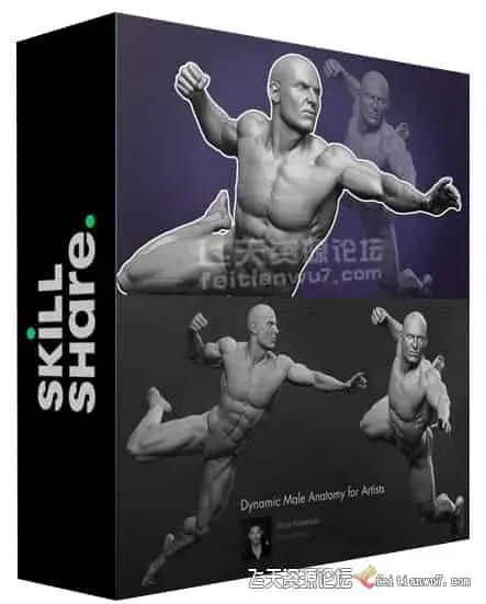 【中英字幕】Zbrush男性动作解剖学雕刻大师级完整训练视频教程