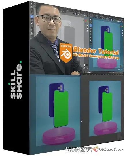【中文字幕】Blender智能手机模型完整实例建模渲染视频教程教程