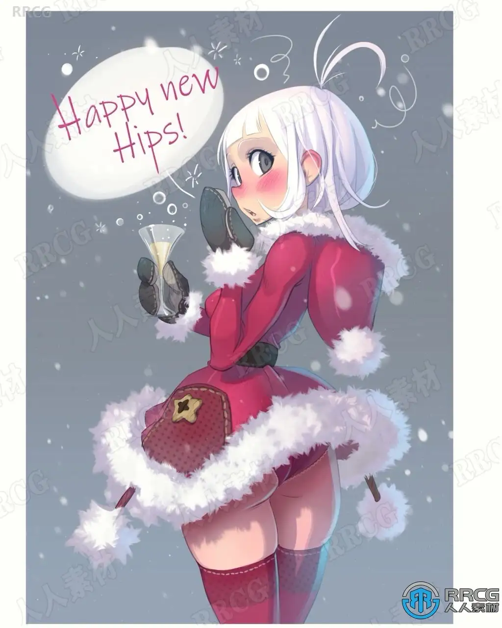 Xavier Houssin画师卡通人物肖像数字绘画视频教程V18季-圣诞女孩