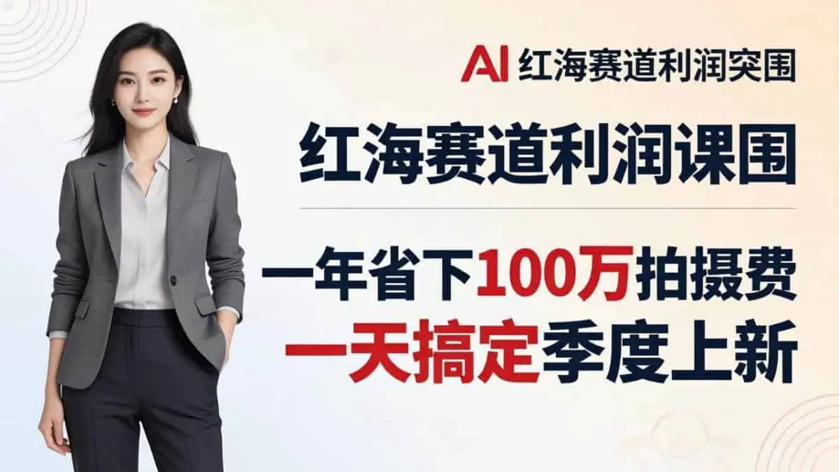 （17884期）服装老板AI模特图课：一年省下100万拍摄费，一天搞定季度上新，红海赛道利润突围