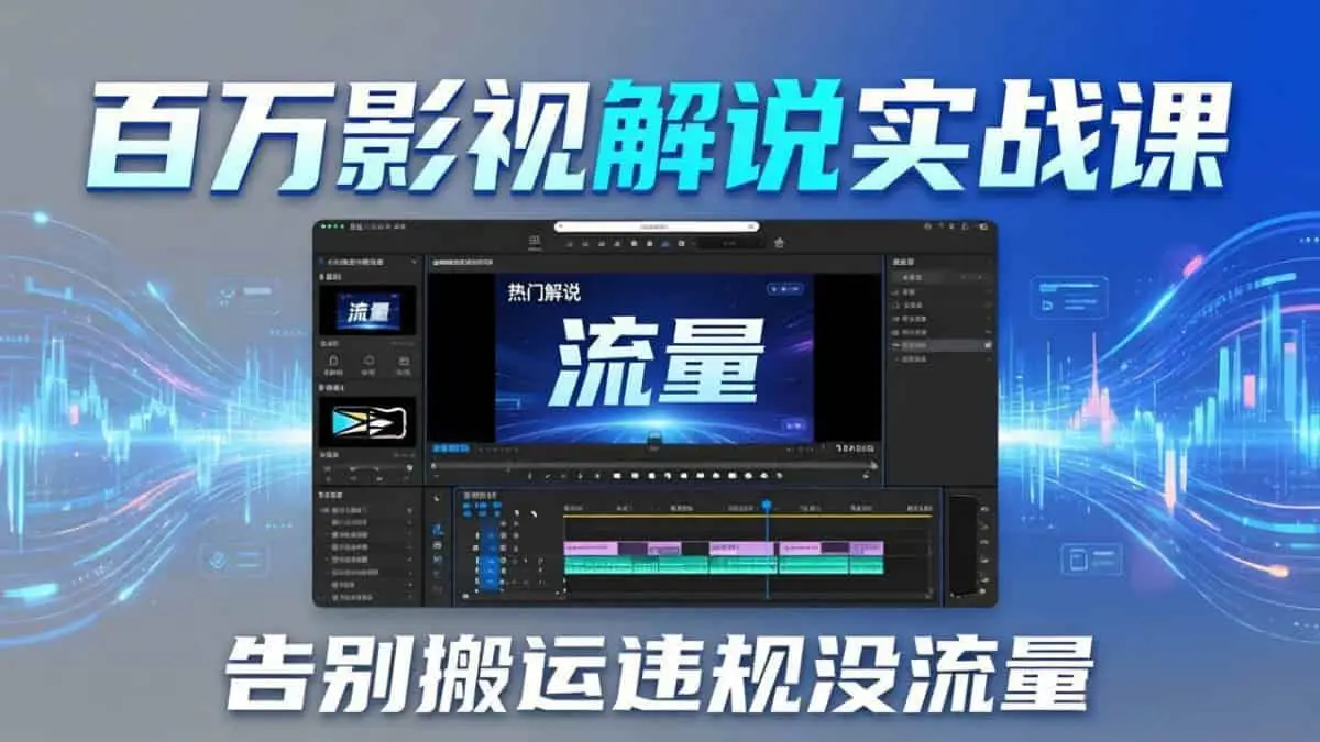 （17877期）百万影视解说实战课：告别搬运违规没流量，AI文案+配音+剪映，做出能上热门的解说视频
