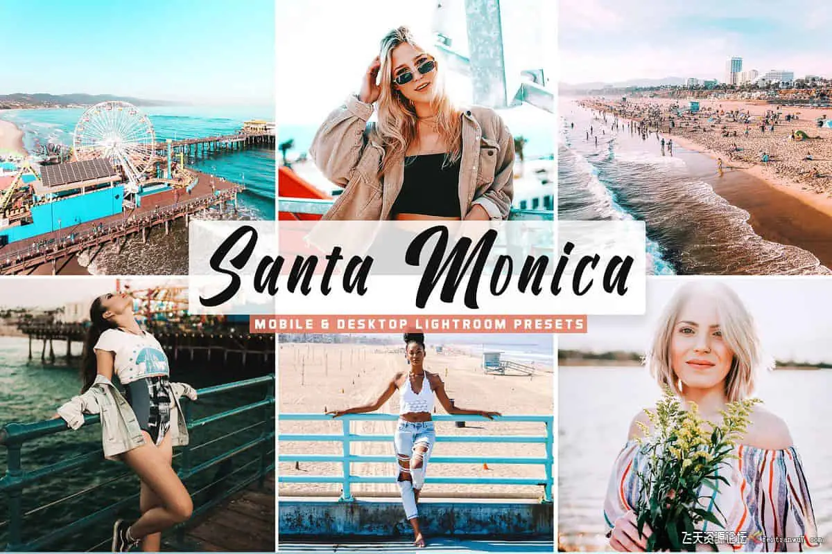 圣莫尼卡旅拍风光LR预设/APP预设Santa Monica Pro Lightroom Presets