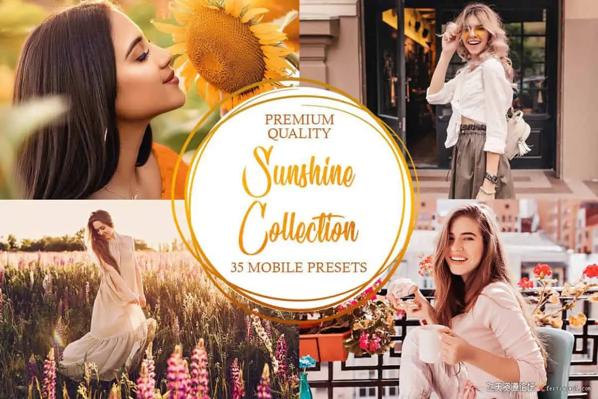 旅拍人像通透阳光系列Lightroom预设/APP调色滤镜Sunshine Collection Mobile Presets