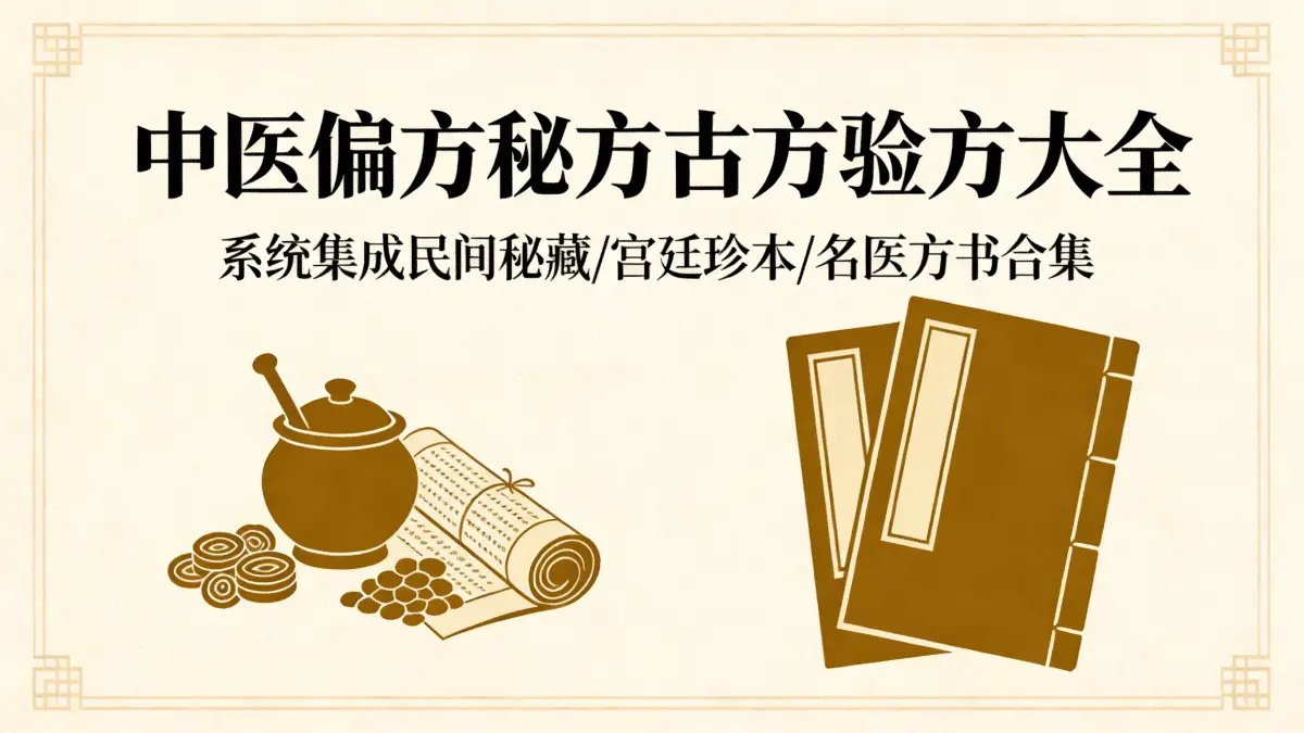 中医偏方秘方古方验方大全 | 系统集成民间秘藏/宫廷珍本/名医方书合集