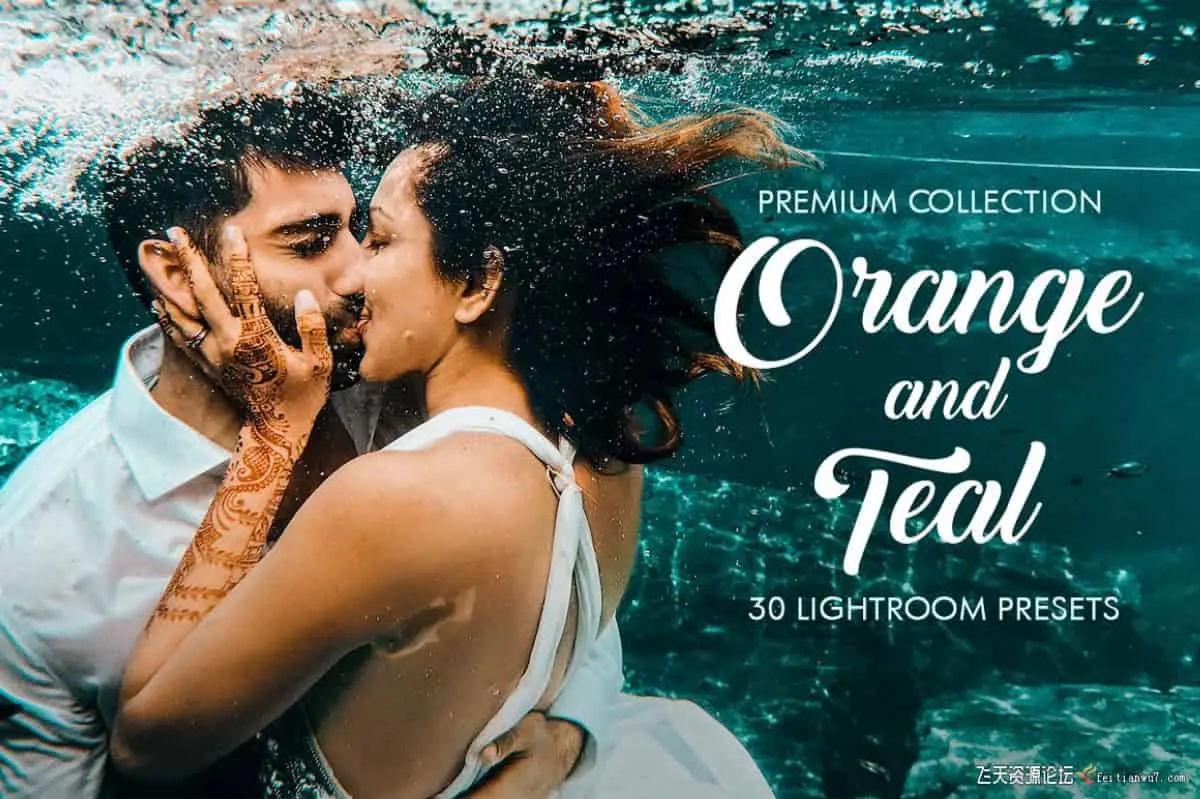 旅拍婚礼写真人像橙绿色调LR预设/APP滤镜Orange and Teal Lightroom Presets