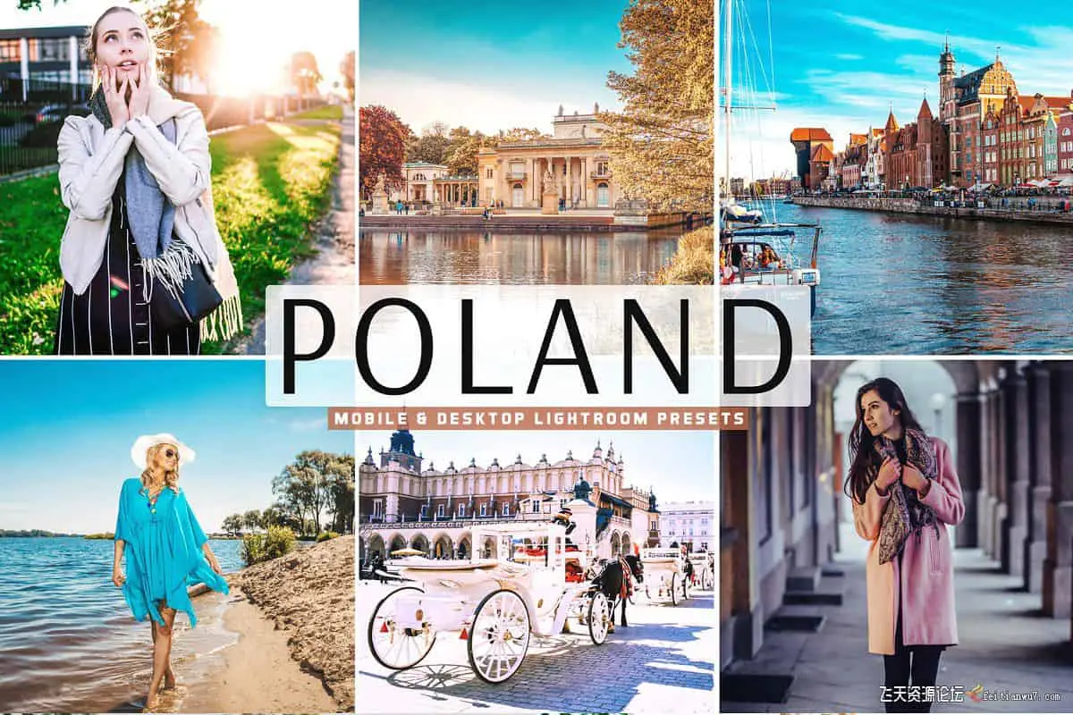 波兰城市旅拍人文风光Lightroom预设/手机版APP滤镜Poland Pro Lightroom Presets