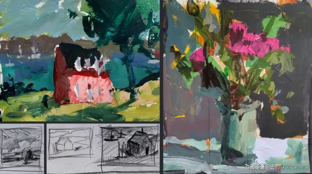 Robert Joyner如何从图片参考中绘画而不进行复制中文字幕