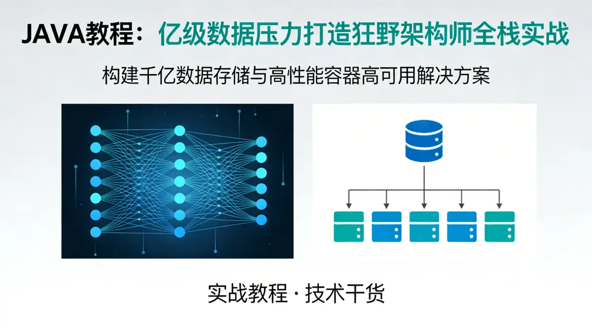 [JAVA教程] 亿级数据压力打造狂野架构师全栈实战 构建千亿数据存储与高性能容器高可用解决方案