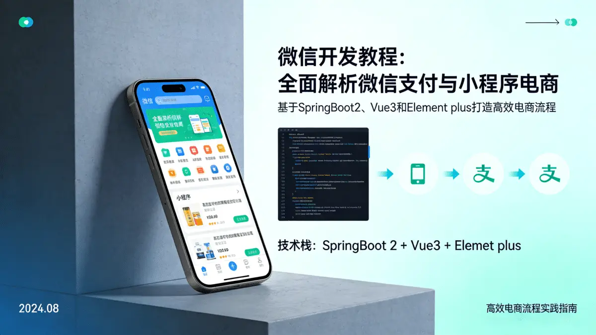 [微信开发教程] 全面解析微信支付与小程序电商 基于SpringBoot2 Vue3和Element plus打造高效电商流程
