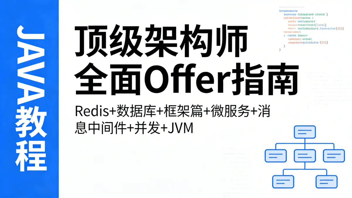 [JAVA教程] Redis+数据库+框架篇+微服务+消息中间件+并发+JVM 顶级架构师全面Offier指南