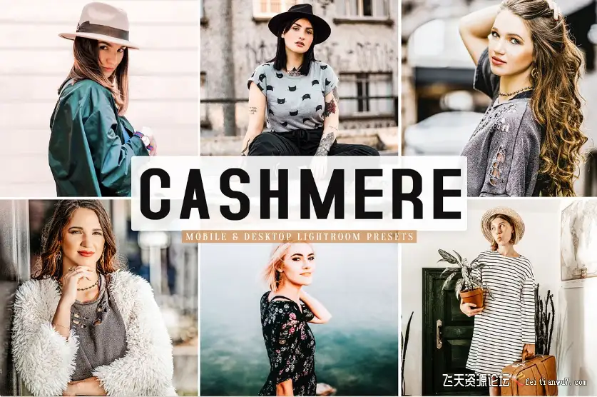 时尚人像摄影干净明亮Lightroom预设/APP预设Cashmere Lightroom Presets Pack