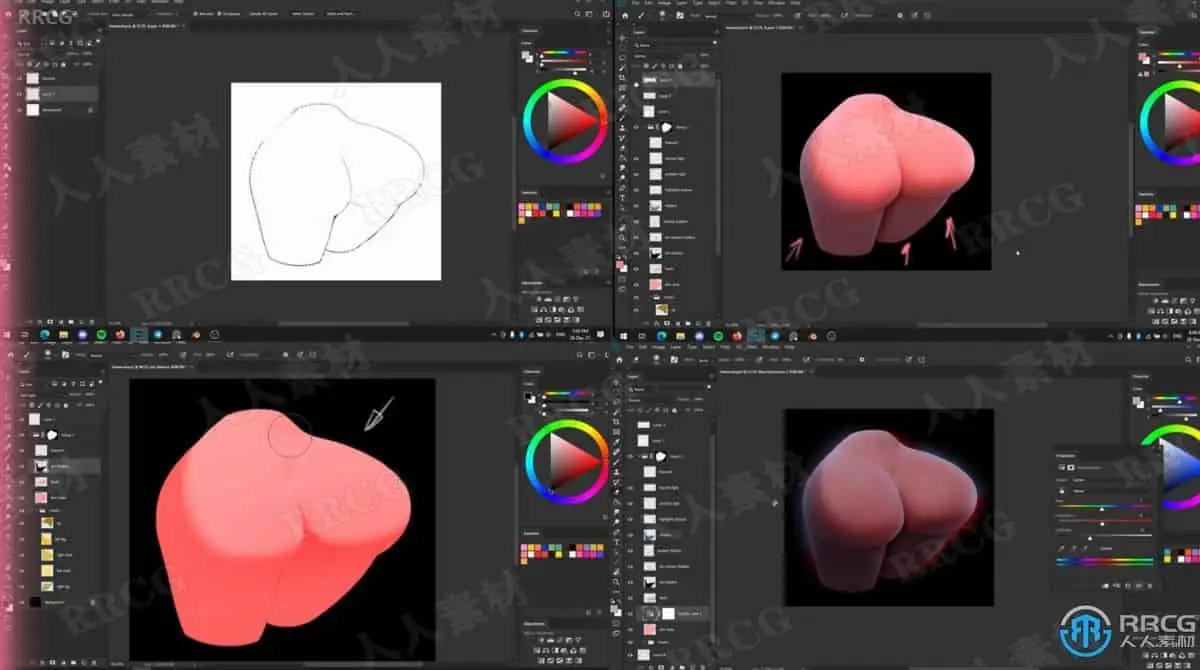 皮肤真实漂亮优化画法数字绘画视频教程 绘画插画教程 人人CG (2)
