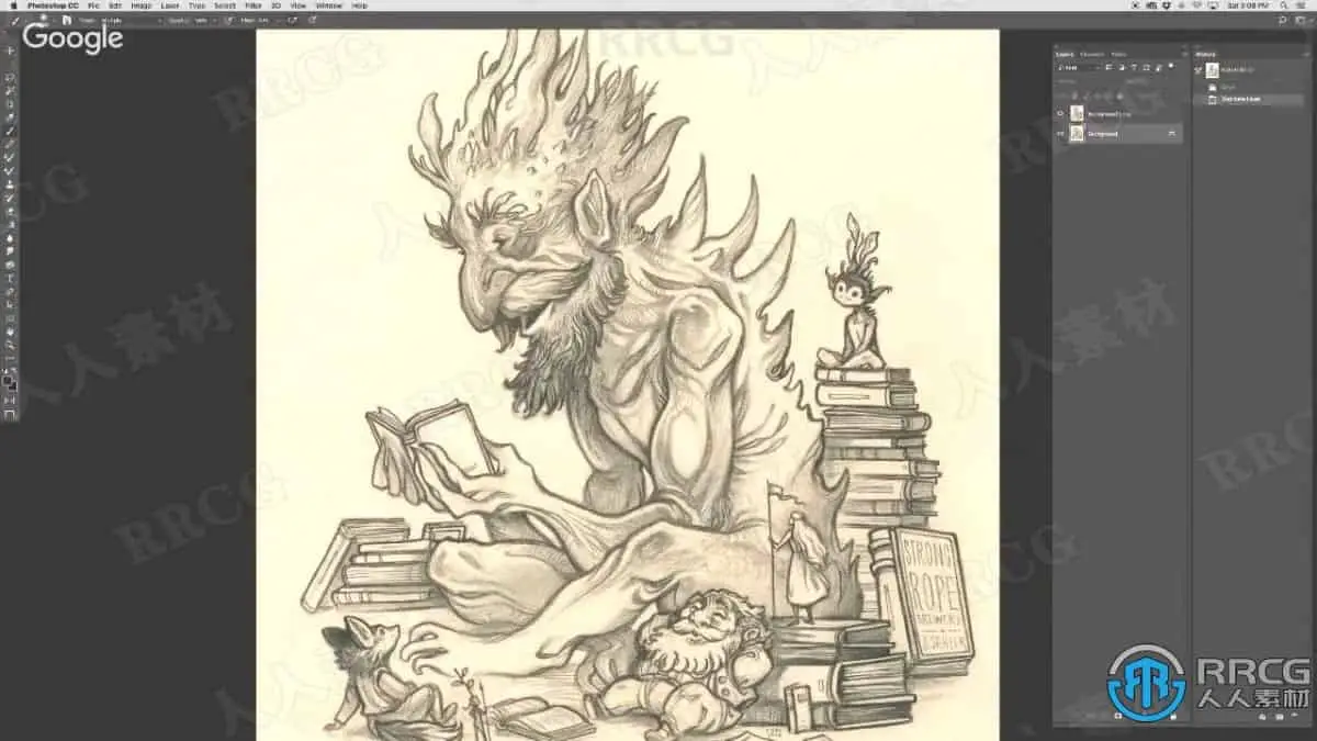 动漫角色绘画草图PS着色过程工作流程视频教程 绘画插画教程 人人CG (1)