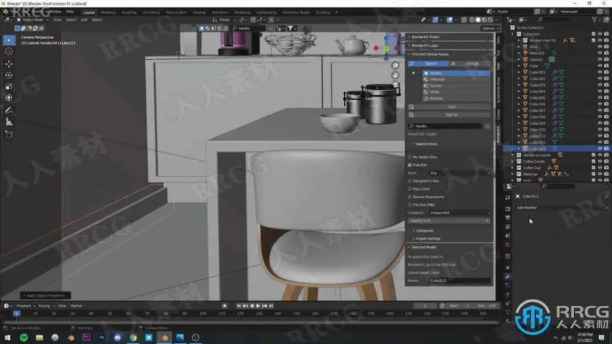 Blender逼真厨房场景实例制作视频教程 3D与动画教程 人人CG (6)