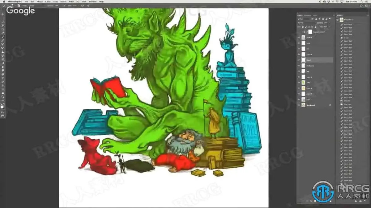 动漫角色绘画草图PS着色过程工作流程视频教程 绘画插画教程 人人CG (3)