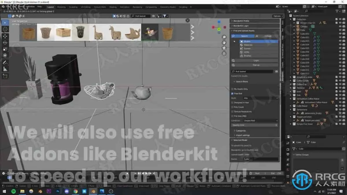 Blender逼真厨房场景实例制作视频教程 3D与动画教程 人人CG (4)
