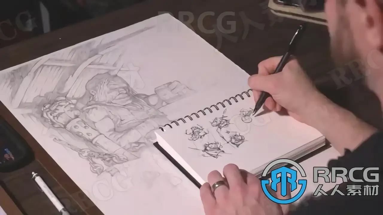 卡通动漫怪物角色传统绘画工作流程视频教程 绘画插画教程 人人CG (2) waifu2x 2x 2n jpg