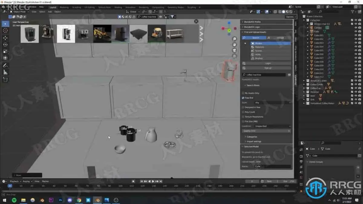 Blender逼真厨房场景实例制作视频教程 3D与动画教程 人人CG (1)