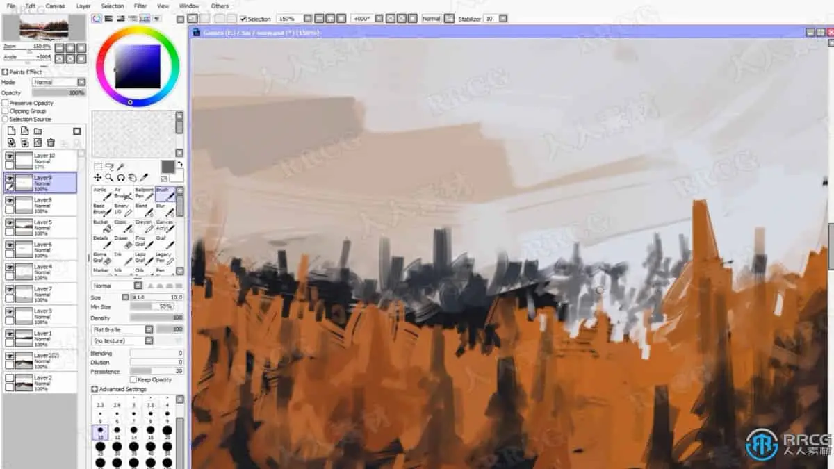 Aenami画师宁静森林数字绘画实例训练视频教程 绘画插画教程 人人CG (4)