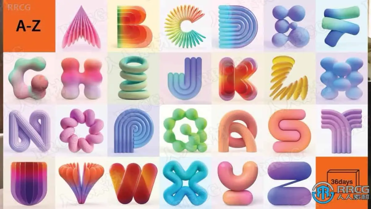 Adobe Dimension创建惊艳3D字母形状技术视频教程 3D与动画教程 人人CG (1)