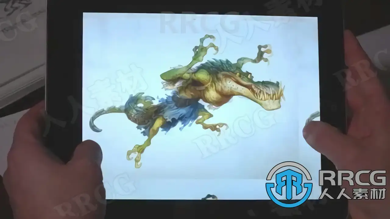 卡通动漫怪物角色传统绘画工作流程视频教程 绘画插画教程 人人CG (8) waifu2x 2x 2n jpg