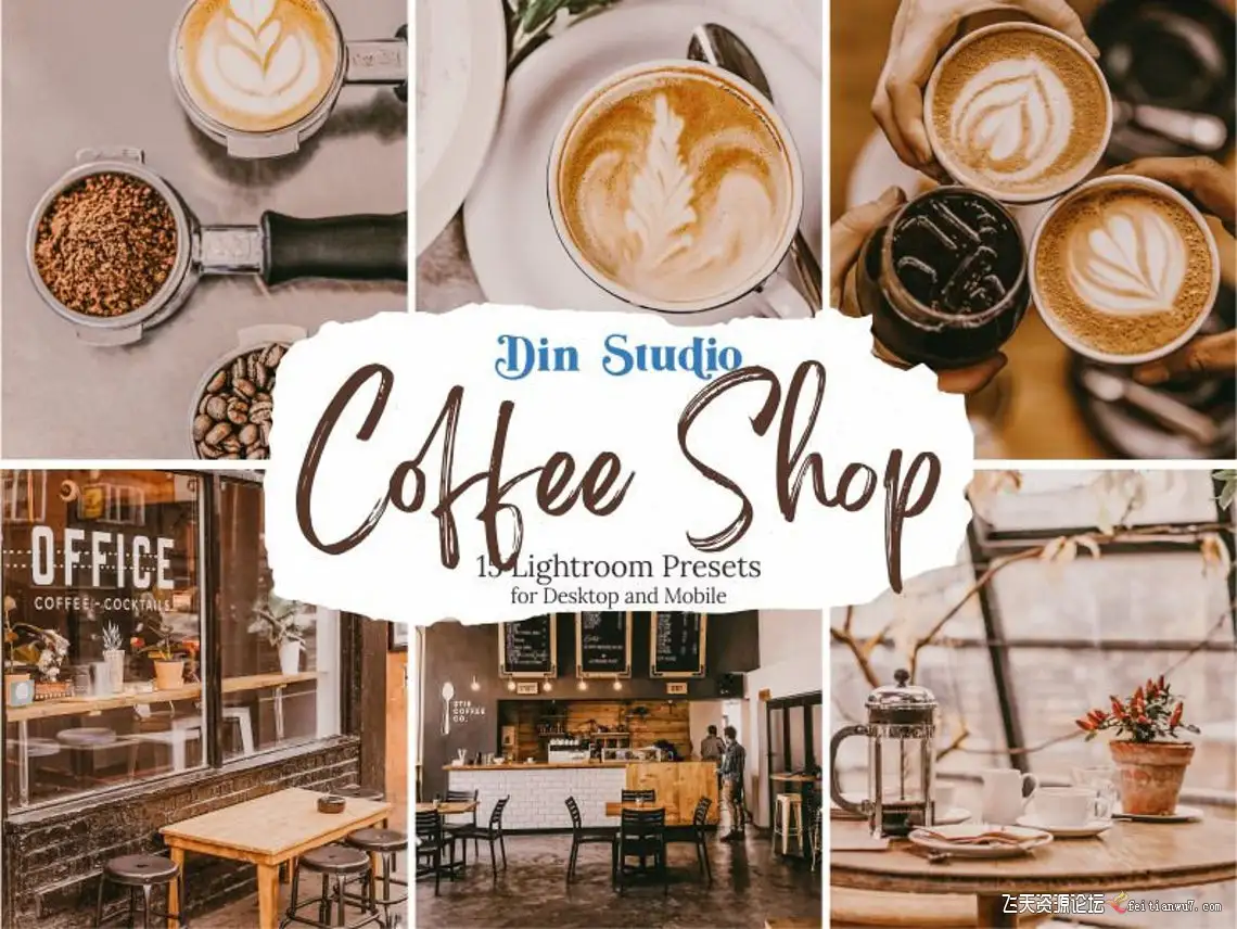 经典深褐色咖啡店INS美食摄影LR预设/手机预设Coffee Shop Lightroom Presets