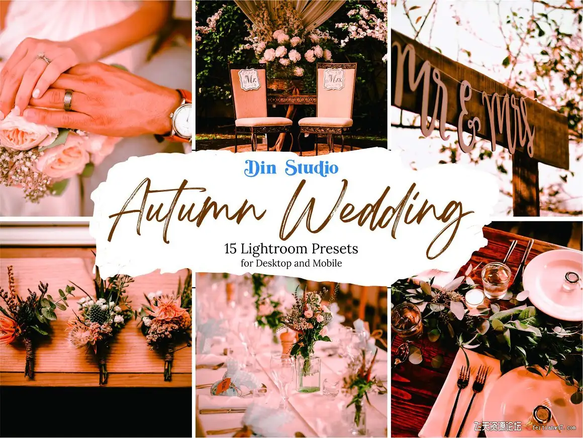 秋季复古婚礼人像Lightroom预设/APP预设Autumn Wedding Lightroom Presets