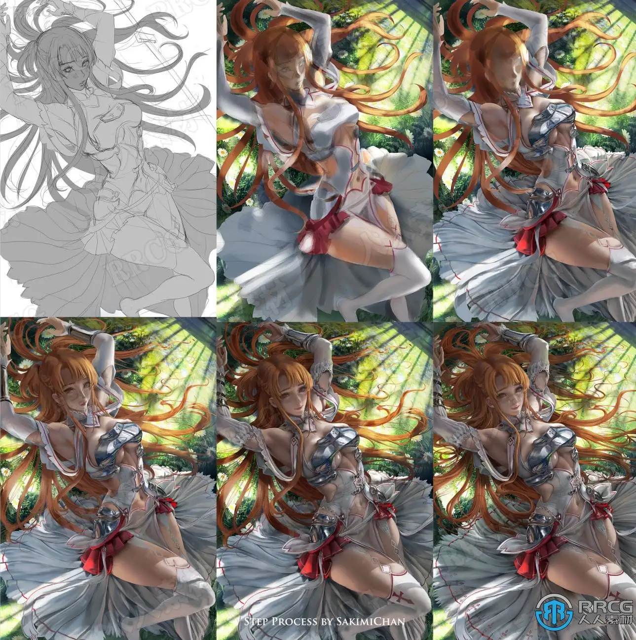 刀剑神域Alicization同人角色手绘实例视频教程