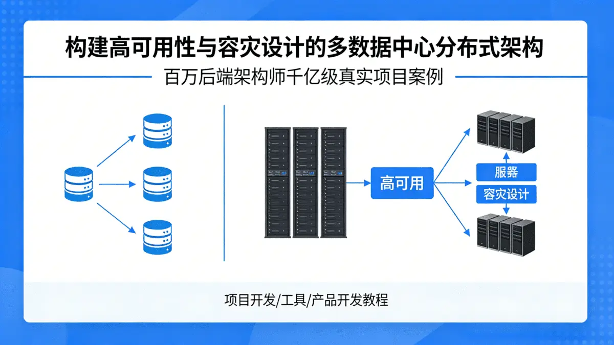 [项目开发/工具/产品开发教程] 构建高可用性与容灾设计的多数据中心分布式架构 百万后端架构师千亿级真实项目案例...