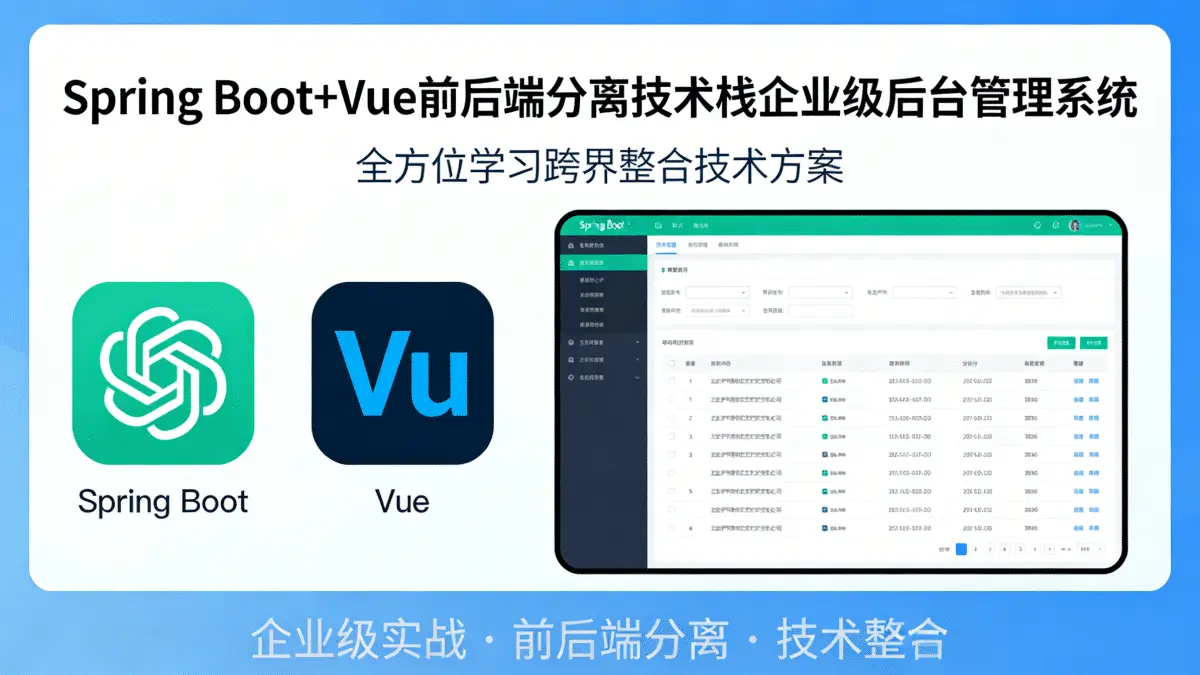 [Spring Boot/Spring MVC] 全方位学习跨界整合Spring Boot与Vue的前后端分离技术栈打造企业级后台管理系统