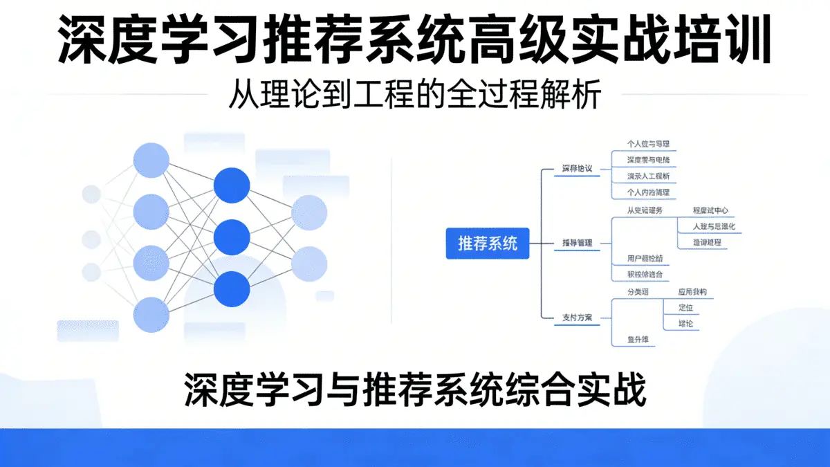 [推荐系统教程] 深度学习推荐系统高级实战培训 从理论到工程的全过程解析 深度学习与推荐系统综合实战