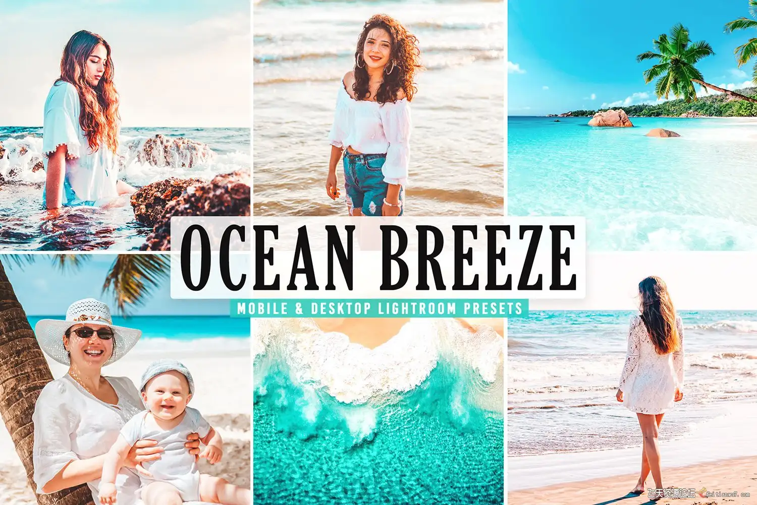 海边旅拍清晰通透人像风光Lightroom预设/APP滤镜Ocean Breeze Lightroom Presets