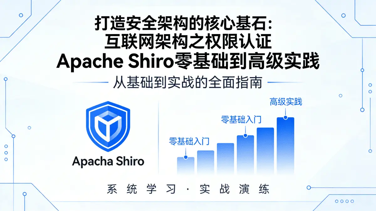 [项目开发/工具/产品开发教程] 打造安全架构的核心基石：互联网架构之权限认证Apache Shiro零基础到高级实践