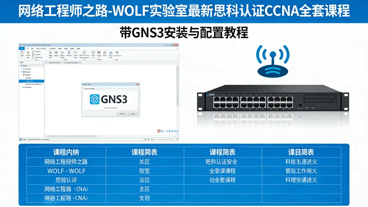 [CCNA路由交换] 网络工程师之路-WOLF实验室最新思科认证CCNA全套课程 带GNS3安装与配置教程