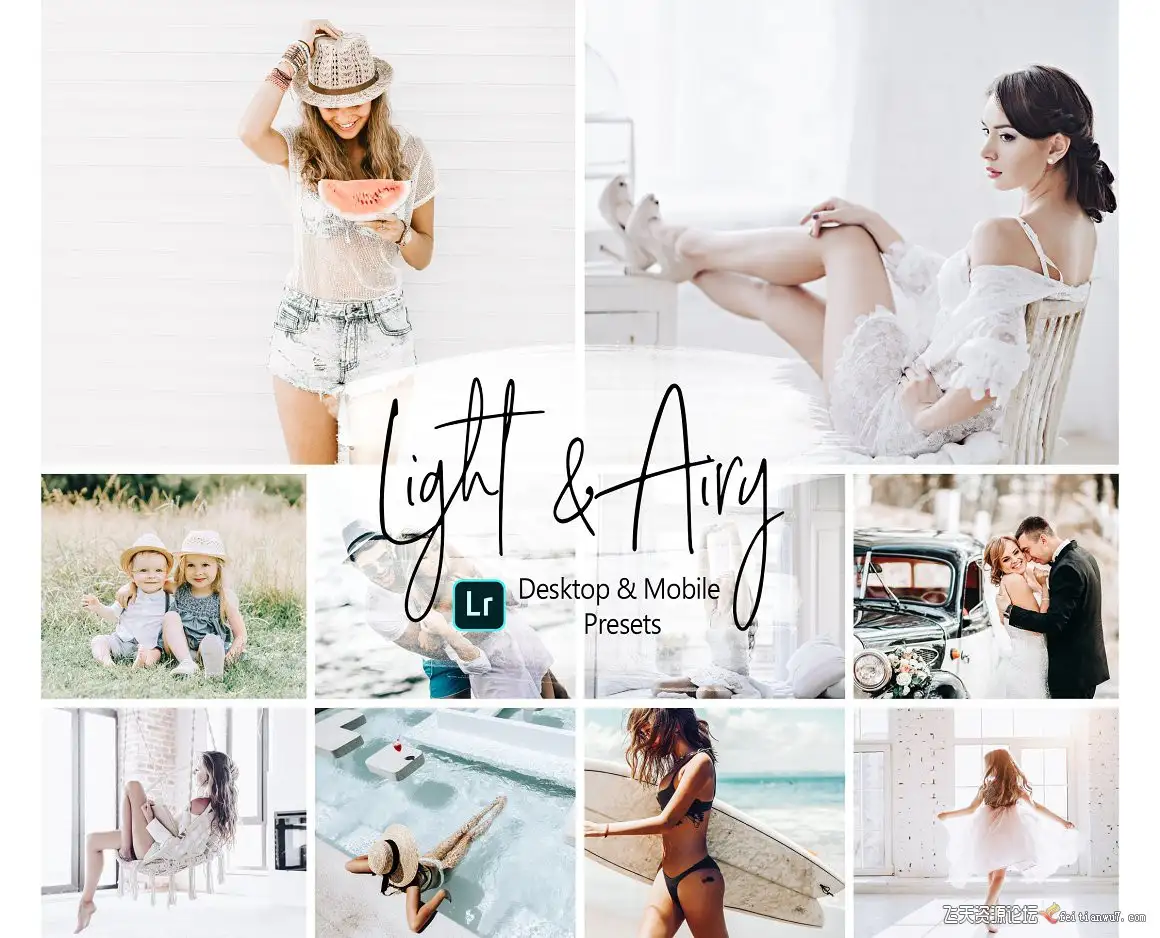 明亮通透人像Lightroom预设/移动APP调色滤镜Light and Airy Lightroom Presets