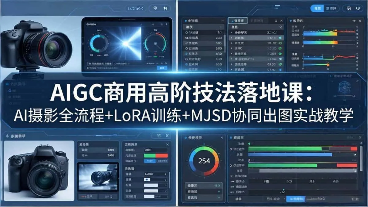 （18254期）AIGC商用高阶技法落地课：AI摄影全流程+LoRA训练+MJSD协同出图实战教学