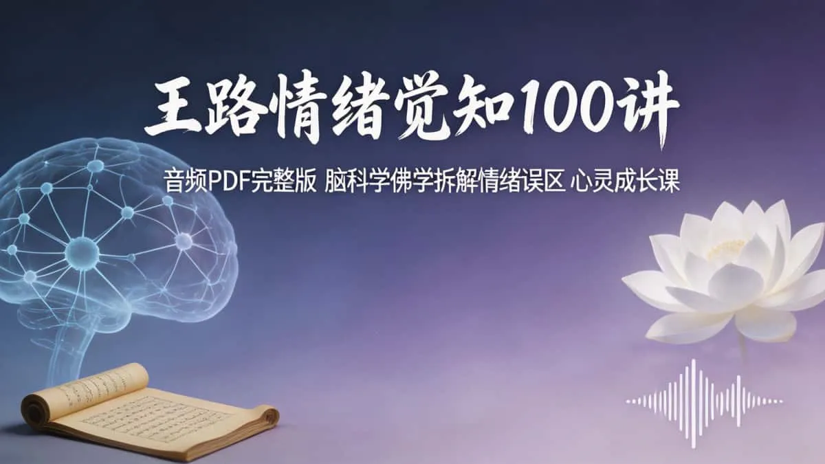 王路情绪觉知 100 讲音频 PDF 完整版 脑科学佛学拆解情绪误区心灵成长课