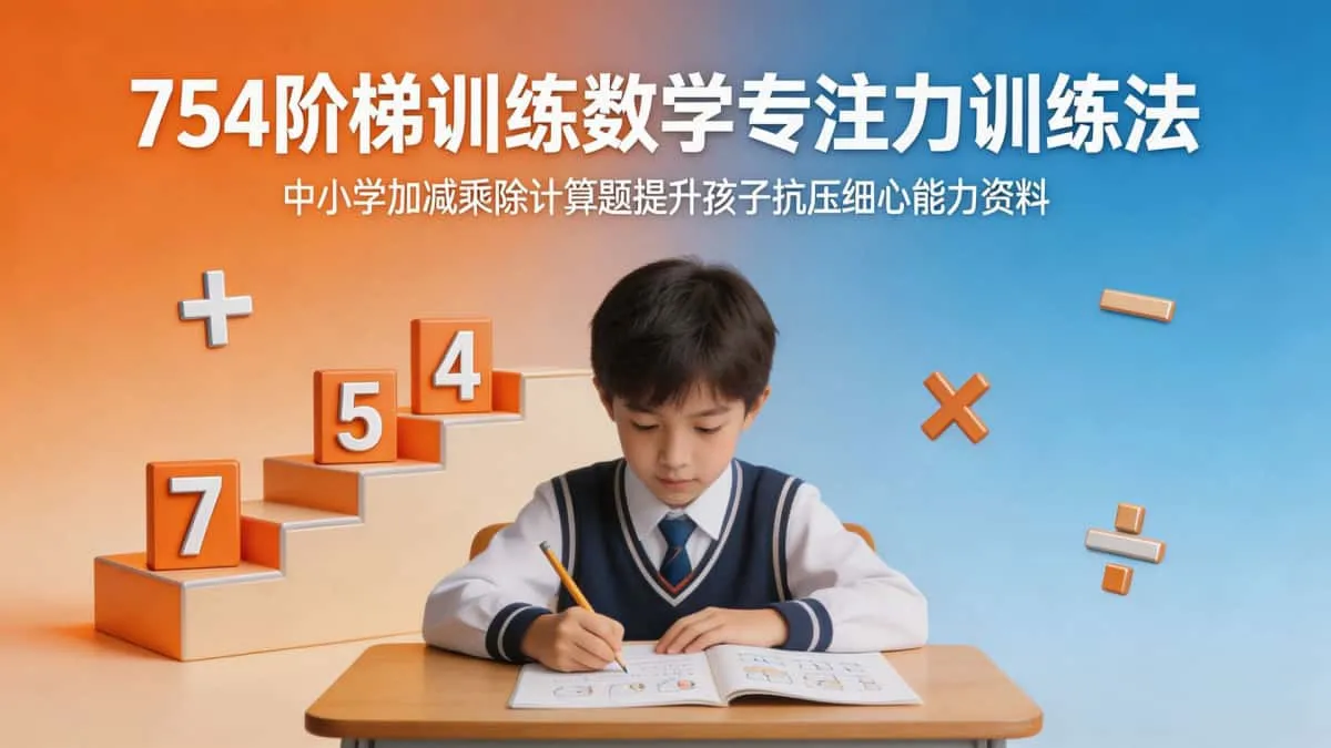1. 754阶梯训练数学专注力训练法 中小学加减乘除计算题提升孩子抗压细心能力资料