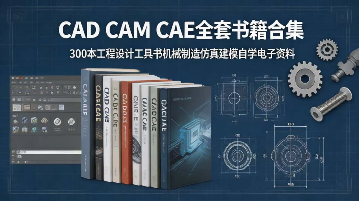 1. CAD CAM CAE全套书籍合集 300本工程设计工具书机械制造仿真建模自学电子资料