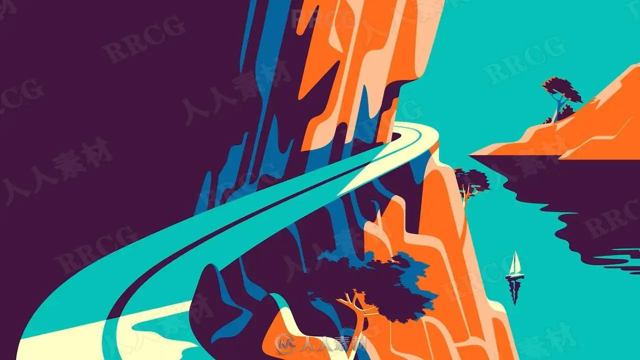 Illustrator中构建平面基本形状插画培训视频教程