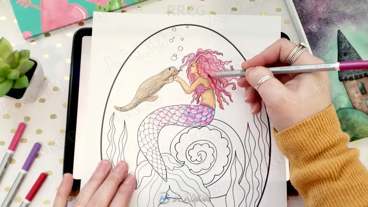 Procreate现代丰富色彩插画着色数字绘画视频教程