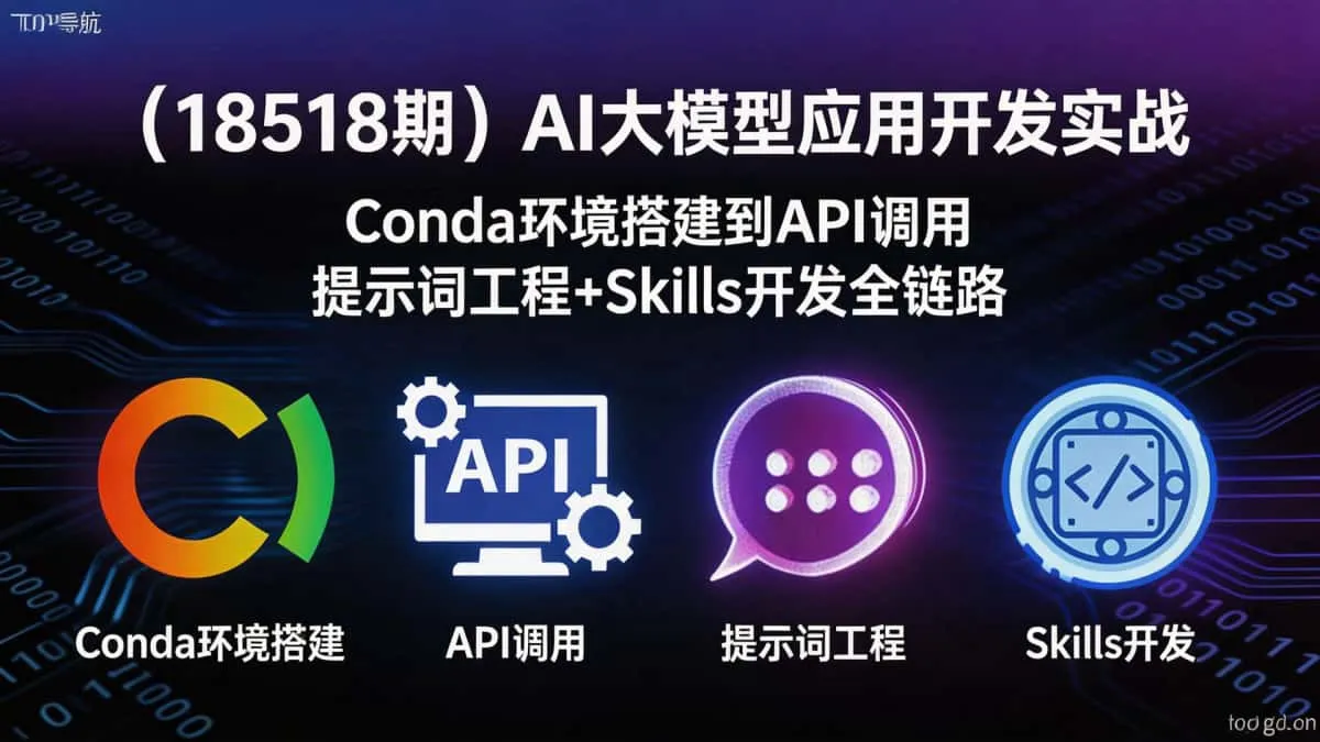 （18518期）AI大模型应用开发实战｜Conda环境搭建到API调用 提示词工程+Skills开发全链路