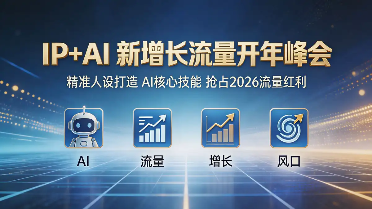 18530 期 IP+AI + 新增长流量开年峰会实战课：精准人设定位 + AI 核心技能 抢占 2026 流量风口