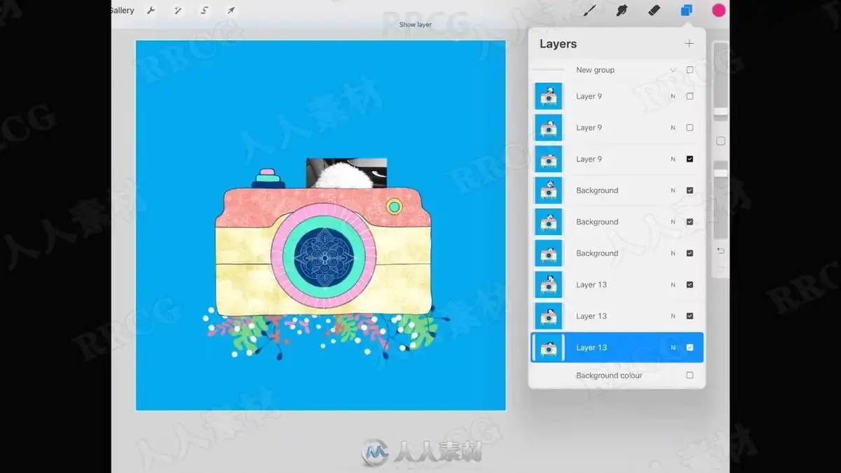 Procreate再IPAD上制作插图动画视频教程